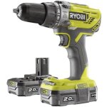 Perceuse - visseuse  percussion ryobi 2 vitesses 18v oneplus - batteries lithiumplus 2x 20 ah r18pd3 ...