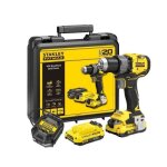 Perceuse visseuse sans fil - 18v - stanley fatmax v20 - sfmcd725d2k - qw - brushless - 80nm - 2 batteries ...