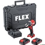 Perceuse - visseuse sans fil compacte � 2 vitesses - 18v - flex - set coffret + 2 batterie 2. 5ah + 1 ...