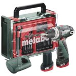 Perceuse - visseuse sans fil metabo powermaxx bs basic set 600080710 12 v 2 ah li - ion + 2 batteries ...