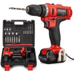 Perceuse - visseuse sans fil teeno 21v - 2 batteries lithium - ion - 2 vitesses - 22 accessoires