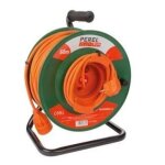 Enrouleur de cble - perel - 50 m - couleur vert - vendu  lunit - large gamme