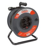 Enrouleur de cble - perel - 50 m - 4 prises - disjoncteur thermique - scurit enfant