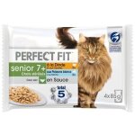 P�t�e pour chat senior - perfect fit - au poisson et � la dinde - aliment humide - moins de 1 kg