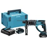 Perforateur - burineur sds plus 18v + 2 batteries 3ah + chargeur + coffret makpac - makita - dhr202rfj ...