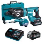 Perforateur - burineur sds - plus 40v max - 28 mm xgt avec kit daspiration - makita - avec 2 batteries ...