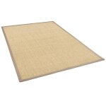 Pergamon - natura - tapis sisal - gris crme mlange border taupe - 120x170 cm