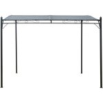 Pergola adoss�e inclin�e en m�tal - 3 x 2. 5 m - gris