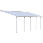 Pergola adoss�e olympia 219 m� - aluminium et polycarbonate - blanc - palram