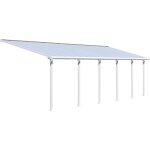 Pergola adosse olympia 255 m - aluminium et polycarbonate - blanc - palram