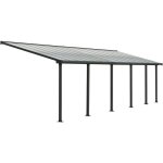 Pergola adoss�e olympia 255 m� - aluminium et polycarbonate - gris - palram
