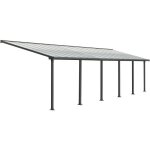 Pergola adoss�e olympia 293 m� - aluminium et polycarbonate - gris - palram