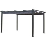 Pergola en aluminium avec toit r�tractable - 3 x 4 m - gris anthracite