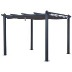 Pergola autoportante 3 � 3m cassis grise - structure aluminium
