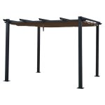 Pergola autoportante 3 � 3m cassis taupe - structure aluminium