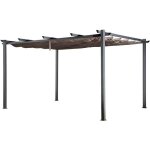 Pergola autoportante 3 � 4m cassis taupe - structure aluminium