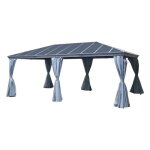 Pergola autoportante belize graphite 36 x 6m en aluminium et polycarbonate - hesp�ride