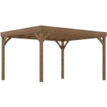Outsunny - pergola - bois de sapin - 365x300x215cm - marron