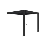 Pergola bioclimatique adosse anthracite - ombrea - 300 x 300 x h. 258 cm - aluminium - rectangulaire ...