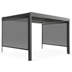 Pergola bioclimatique adoss�e et motoris�e �clair�e 3x4m et 2 stores ( 2 stores 260 x 232 m )