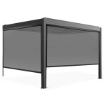 Pergola bioclimatique adoss�e et motoris�e �clair�e 3x4m et 2 stores ( 1 store 260 x 232 m et 1 store ...
