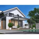 Pergola bioclimatique - z�phir - aluminium - motoris�e - 3 x 4 m - gris