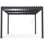 Pergola bioclimatique avec led windsor premium en aluminium 3 x 4 - gris