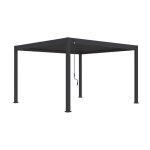 Pergola bioclimatique autoportante anthracite - 400 x 400 x h. 258 cm