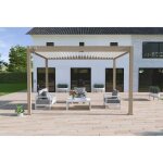 Pergola bioclimatique autoportante bois - 300 x 400 x h. 258 cm