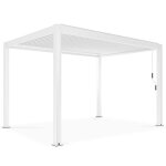 Pergola bioclimatique autoportée blanche 3x4m - oviala Pergola bioclimatique autoportée blanche 3x4m - oviala