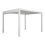 Pergola bioclimatique blanche ? triomphe ? 300x400cm. aluminium. � lames orientables + store 300cm