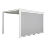 Pergola bioclimatique blanche ? triomphe ? 300x400cm. aluminium. � lames orientables + store 400cm