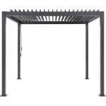 Pergola bioclimatique gaya - structure en aluminium et en acier - 290x290xh240 cm - gris