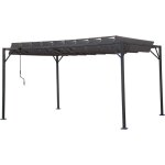Pergola bioclimatique en tissu lodge 3 x 4 m - anthracite