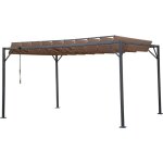 Pergola bioclimatique en tissu lodge 3 x 4 m - taupe