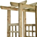Pergola de jardin avec banc et jardini�res - vidaxl - bois de pin impr�gn� - blanc - autoportante - 3m ...
