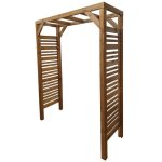 Pergola jardipolys lign z en pin cl3 teint� brun 160x60x214cm gris