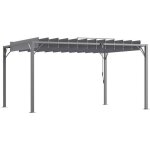 Pergola lames orientables - outsunny - 39l x 295l x 213h m - aluminium - gris