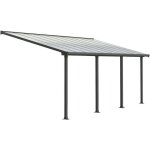 Pergola - palram - olympia 3x6 - gris anthracite - adossée - résistante aux intempéries Pergola - palram - olympia 3x6 - gris anthracite - adossée - résistante aux intempéries