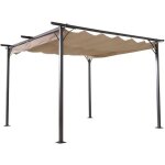 Outsunny - pergola - mtal - 350x350x230cm - beige