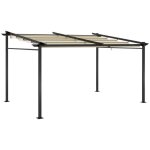 Outsunny - pergola - acier - 397x295x230cm - beige