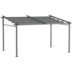 Outsunny - pergola - acier - 397x295x230cm - gris fonc�
