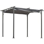 Outsunny - pergola - mtal - 300x300x230cm - gris
