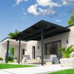 Pergola solaire power gris anthracite 3448x395m