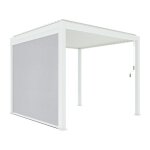 Pergola avec store bioclimatique aluminium et textil�ne triomphe blanc 3x3 m lames orientables