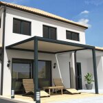 Pergola toile - ombrazur - sunlight - aluminium - gris - �cru - 4x3. 50m - �clairage led