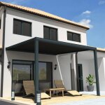 Pergola toile - ombrazur - sunlight - gris anthracite - 4x3. 50m - clairage led intgr