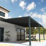 Pergola toile ombrazur - sunlight - gris anthracite - 7x3. 50m - man?uvre motoris�e