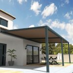Pergola toile sunlight gris anthracite - taupe 600x400m + led
