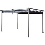 Pergola avec toit r�tractable - 3 x 4 m - gris
